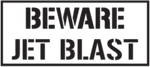 Beware Jet Blast Letter Transfer Sticker-Black