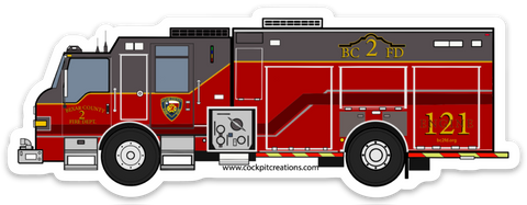 Bexar County Fire Engine Sticker