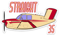 Bonanza N3088V Straight 35 Sticker