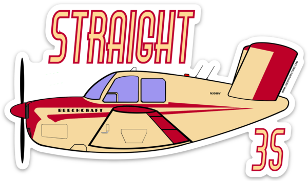 Bonanza N3088V Straight 35 Sticker