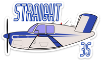 Bonanza V-tail Straight 35 Sticker