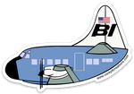 Lockheed Electra Braniff Sticker-Blue