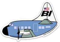 Lockheed Electra Braniff Sticker-Blue