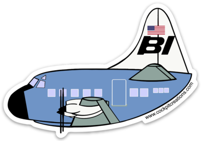 Lockheed Electra Braniff Sticker-Blue