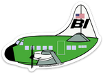 Lockheed Electra Braniff Sticker-Green