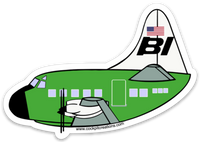 Lockheed Electra Braniff Sticker-Green