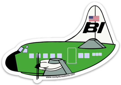 Lockheed Electra Braniff Sticker-Green