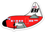 Lockheed Electra Braniff Sticker-Red