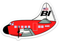 Lockheed Electra Braniff Sticker-Red