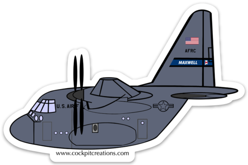 C-130 Grey Maxwell AFB Sticker