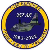 C-130 Maxwell AFB 357 AS Camo Four Fans of Freedom Sticker