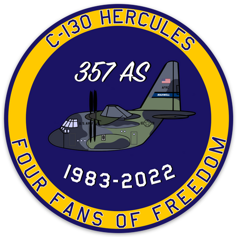 C-130 Maxwell AFB 357 AS Camo Four Fans of Freedom Sticker