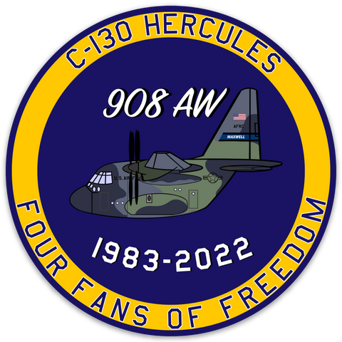 C-130 Maxwell AFB 908AW Camo Sticker
