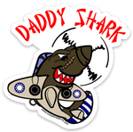 Daddy Shark (White Background) P-40 Sticker