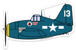 F6F Hellcat "Diz" Laird Red Rippers Sticker