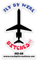 Fly By Wire Sticker MD-88-Clear Background