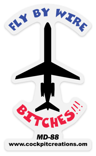 Fly By Wire Sticker MD-88-Clear Background