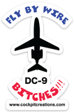 Fly By Wire DC-9 Sticker