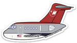 DC-9 Flying Bowling Shoe NW Sticker