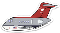 DC-9 Flying Bowling Shoe NW Sticker