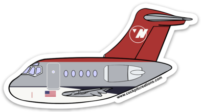 DC-9 Flying Bowling Shoe NW Sticker