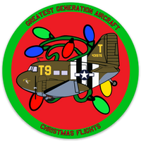 Greatest Generation Aircraft Round Sticker Red (roll)