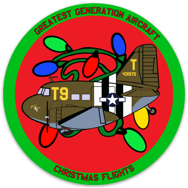 Greatest Generation Aircraft Round Sticker Red (roll)