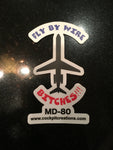 Fly By Wire Sticker MD-88-White Background