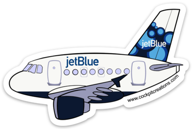 A 320 jetBlue Bubbles Sticker