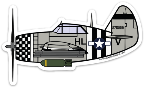 P-47 Thunderbolt Silver Sticker