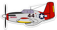 P-51C Margo Red Tail Lt. Col. Alexander Jefferson Sticker