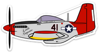 P-51 Little Coquette Red Tail Harry Stewart Tuskegee Airman Sticker