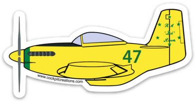 P-51 Bob Hoover Ole Yeller Sticker