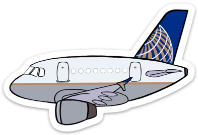 A 320 UAL Sticker