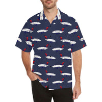 A-350 Delta Dark Blue Hawaiian Hawaiian Shirt