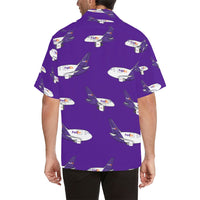 757 767 FedEx Purple Hawaiian Shirt