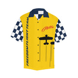 Pitts Freedom Flyers Golden Yellow and Navy Blue Hawaiian Shirt