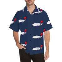 737 Scimitar Mother D Navy Blue Hawaiian Shirt