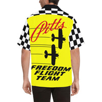 Pitts Freedom Flyers Bright Yellow Hawaiian Shirt