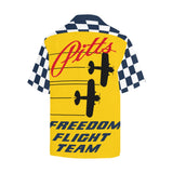 Pitts Freedom Flyers Golden Yellow and Navy Blue Hawaiian Shirt