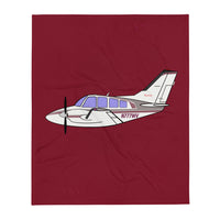 B-58 Baron N777WV Throw Blanket