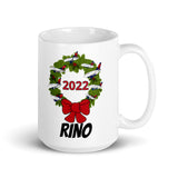 Christmas RINO White glossy mug