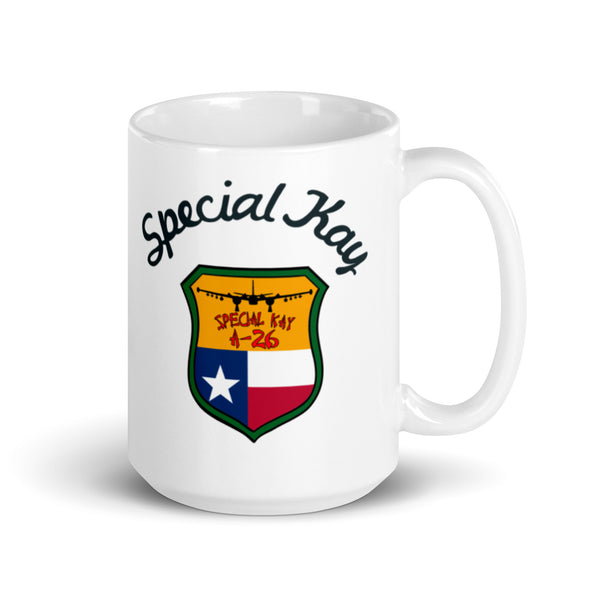 Special Kay Patch Nose Art White glossy mug