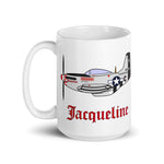 P-51 Jacqueline White glossy mug
